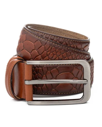 Curea barbati din piele naturala maro Braidy - 110 cm