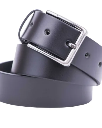 Curea barbati din piele naturala neagra Matte - 110 cm