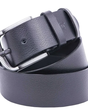 Curea barbati din piele naturala neagra Modern Night - 110 cm