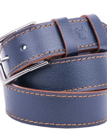 Curea barbati din piele naturala Bleumarin - 110 cm