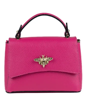 Geantă damă din piele naturala fucsia Alesia