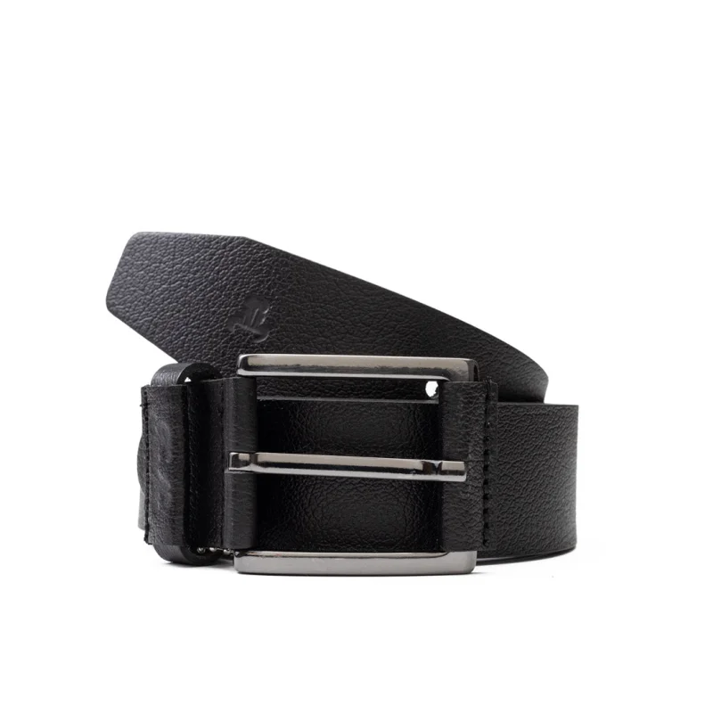 Curea barbati din piele naturala neagra Bring - 110 cm