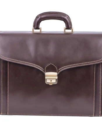 Servieta barbati din piele naturala maro Executive Pro Carrier
