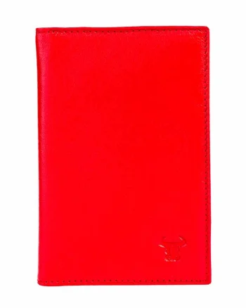 Portofel barbati din piele naturala rosu Document Leather