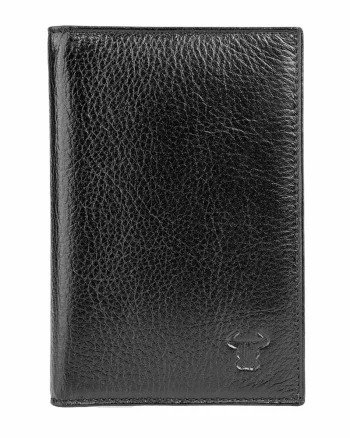 Portofel barbati din piele naturala negru Document leather