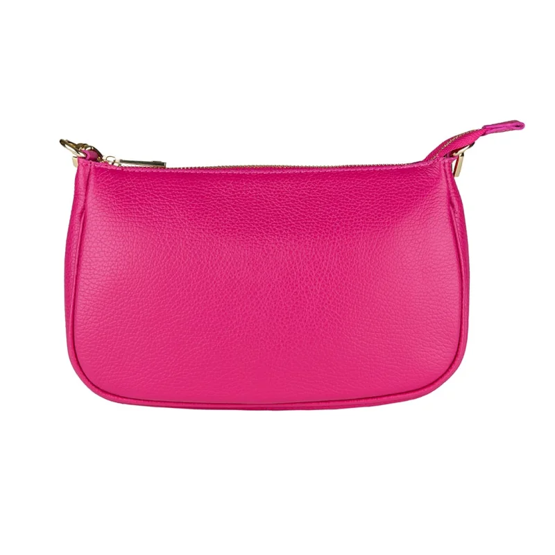 Geantă damă din piele naturala fucsia Carina