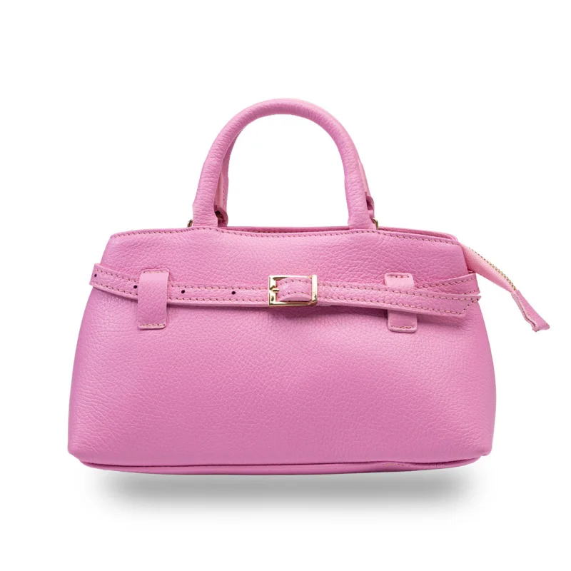 Geanta dama din piele naturala fucsia Miriam