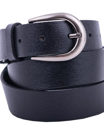 Curea femei din piele naturala neagra middle - 110 cm