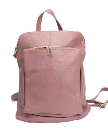 Rucsac damă din piele naturala roz Duality