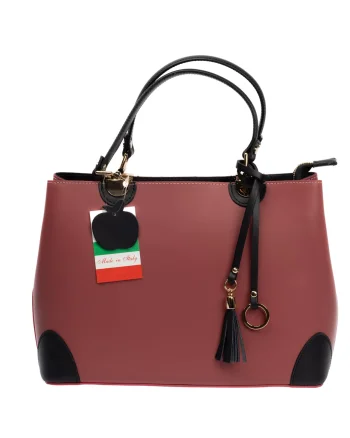 Geantă damă din piele naturala roz Design Beauty