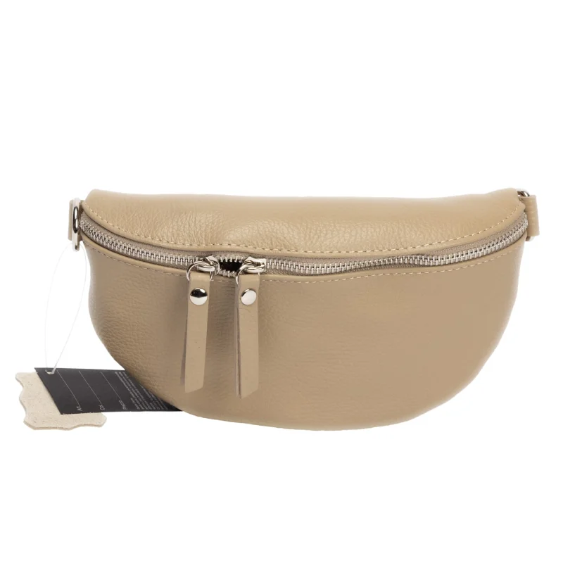 Borsetă damă din piele naturala taupe Waist Glam