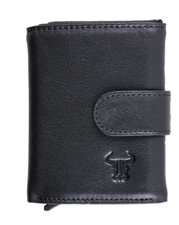 Port-card barbati din piele naturala negru Master Slide Pro,protectie RFID