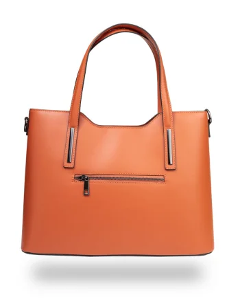 Geantă damă din piele naturala papaya Design Lover