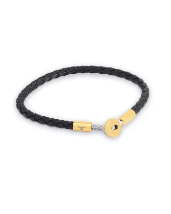 Bratara femei din piele naturala neagra Simple