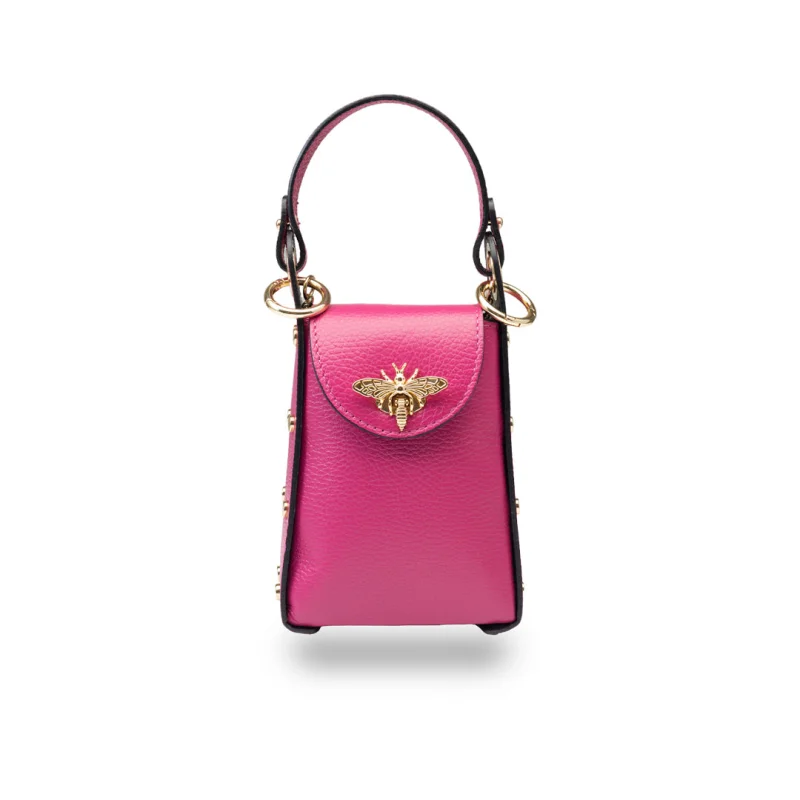 Geantă damă din piele naturala fucsia Sofi