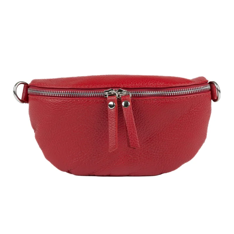 Borsetă damă din piele naturala bordo Waist Glam