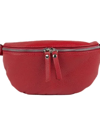 Borsetă damă din piele naturala bordo Waist Glam