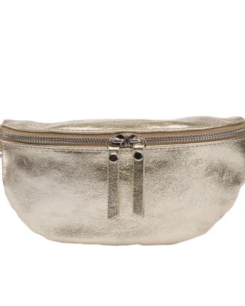 Borsetă damă din piele naturala auriu Waist Glam