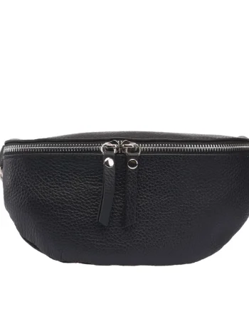Borsetă damă din piele naturala neagra Waist Glam