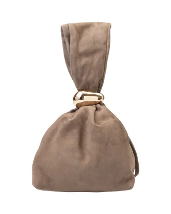 Geantă damă din piele intoarsa naturala,taupe Eliza