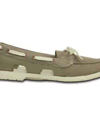 Pantofi Crocs Women's Beach Line Hybrid Boat Shoe Maro - Khaki/Stucco