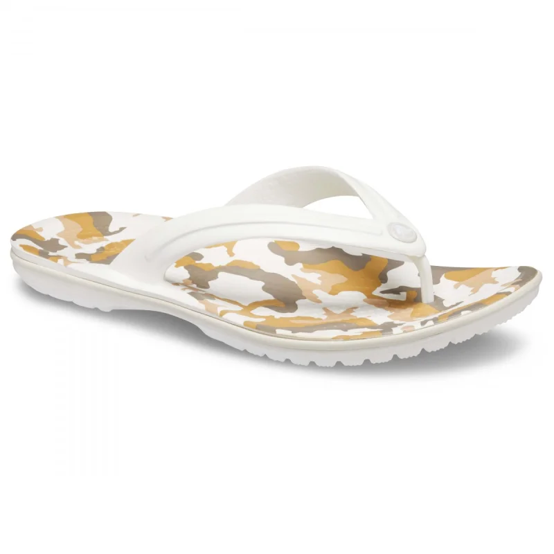 Șlapi Crocs Crocband Printed Flip Alb - White/Multi