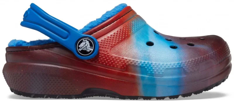 Saboți Crocs Kids' Classic Lined Out of this World Clog Albastru - Bright Cobalt
