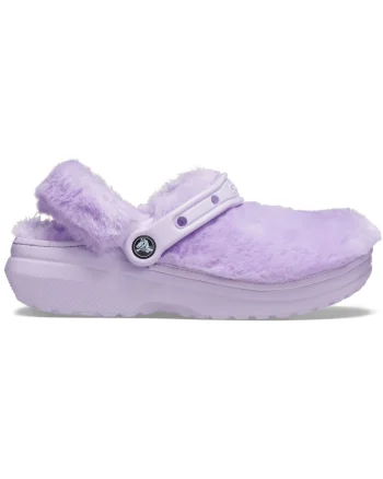 Saboți Crocs Classic Fur Sure Mov - Lavender