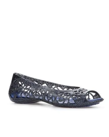 Balerini Crocs Kids' Isabella Glitter Flat GS Albastru - Navy/Cerulean Blue