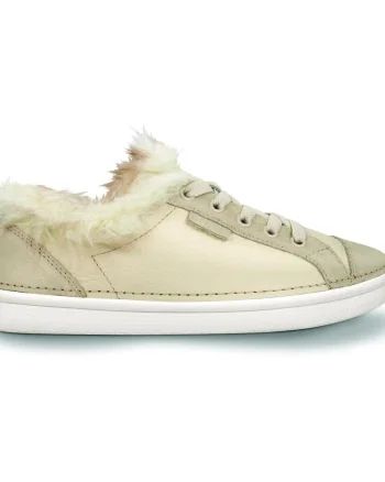 Pantofi Crocs Women's Hover Lace Up Fur Bej - Stucco/Oyster