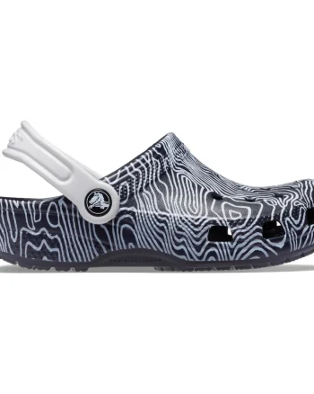 Saboti Crocs Classic Topographic Clog Kids Albastru - Deep Navy/Multi