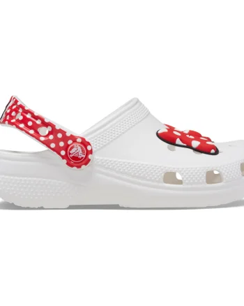 Saboti Crocs Disney Minnie Mouse Classic Clog Kids Alb - White/Red