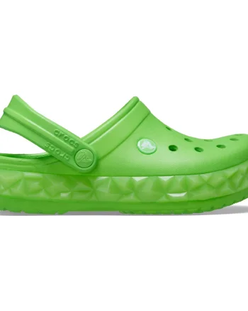 Saboti Crocs Toddler Crocband Geometric Glow in the Dark Band Clog Verde - Green Slime
