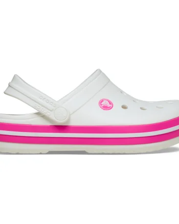 Saboți Crocs Crocband Toddlers New Clog Alb - White/Pink Crush