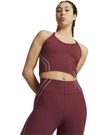 Bustiera femei Puma Studio Ultrabare Crop Top Dark Jasper 52417522
