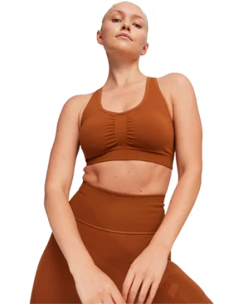 Bustiera femei Puma 4keeps Shapeluxe Seamless Bra Teak 52436181