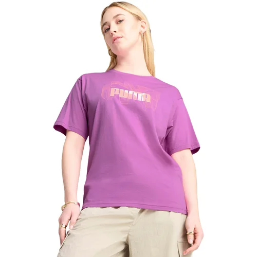 Tricou femei Puma Graphics Stacked No 1 Logo Relaxed Tee 68508489