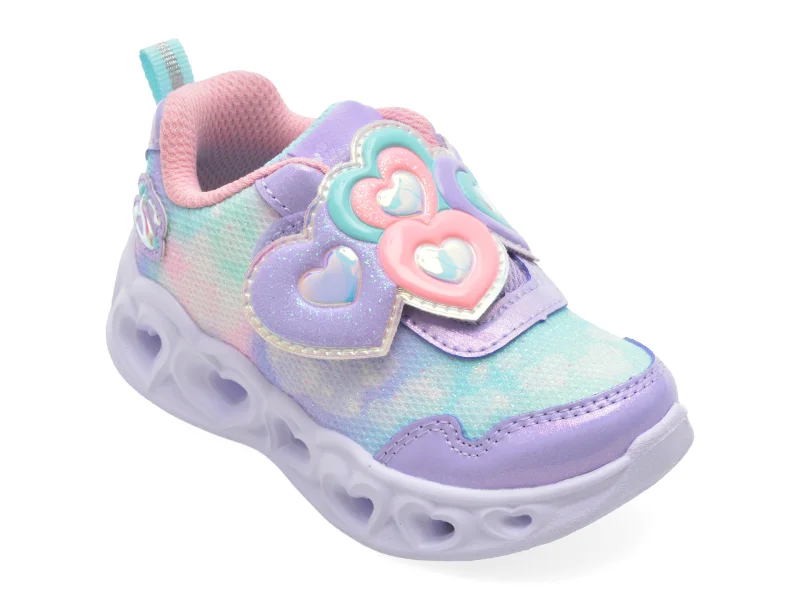 Pantofi sport SKECHERS mov, HEART LIGHTS, din material textil