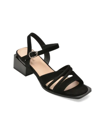 Sandale FLAVIA PASSINI negre, V1578, din piele intoarsa