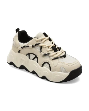 Pantofi sport FLAVIA PASSINI alb-negru, 5376, din material textil si piele naturala