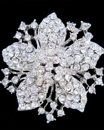 Brosa eleganta, argintie - model 11