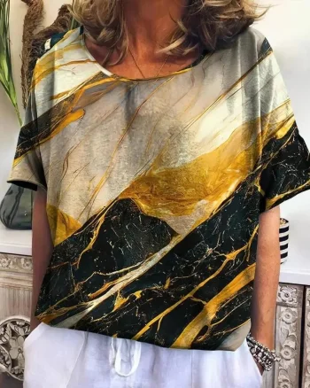 Bluza cu design modern, de dama, maneca scurta, model 101 - marimea M