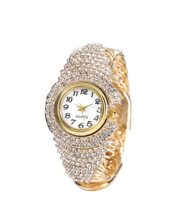 Ceas auriu de dama elegant, cu cristale