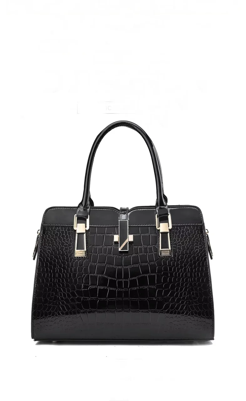Geanta / poseta neagra, mare, lucioasa, de dama, Olena