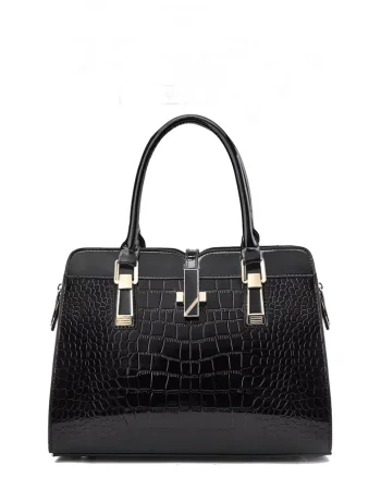 Geanta / poseta neagra, mare, lucioasa, de dama, Olena