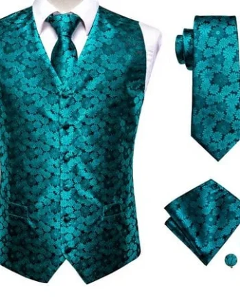 Set vesta + cravata + batista + butoni, matase - model 22
