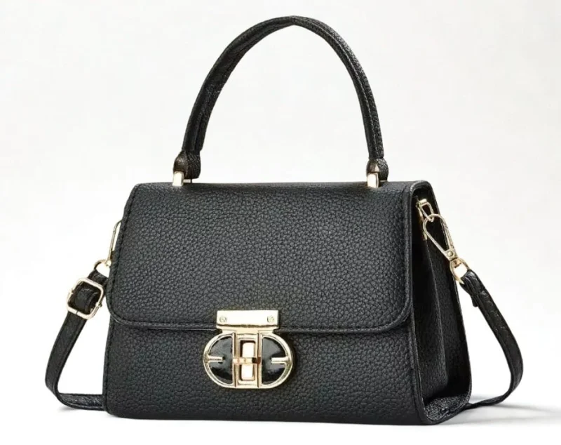 Geanta neagra de dama, inchizatoare chic, Anais