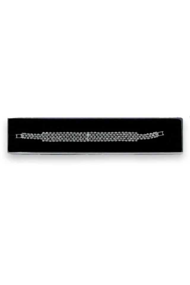 Bratara Stania eleganta, cu pietre semipretioase, in cutie, pentru femei, argintiu, BS014