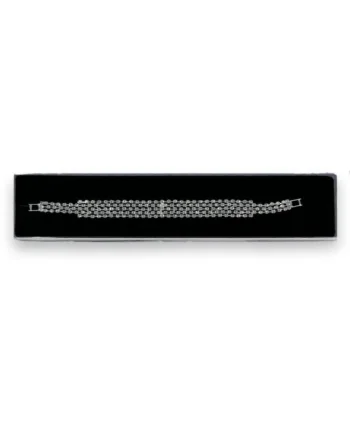 Bratara Stania eleganta, cu pietre semipretioase, in cutie, pentru femei, argintiu, BS014