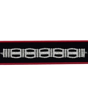 Bratara Stania eleganta, cu pietre semipretioase, in cutie, pentru femei, argintiu, BS015
